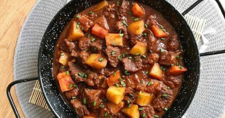 goulash de ternera en coccion lenta