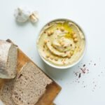 picatostes de humus de berenjena