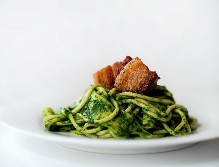 pasta con crema de garbanzos