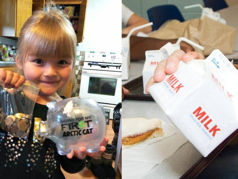 Una niña de 5 años vacía su alcancía para pagar la leche de sus compañeros y lo que ocurre a continuación es realmente conmovedor