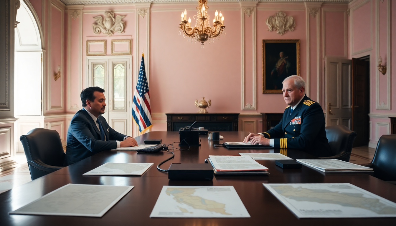 Javier Milei recibe al almirante Alvin Holsey en la Casa Rosada