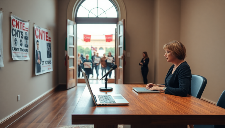 Claudia Sheinbaum affronta la protesta dei docenti in conferenza stampa