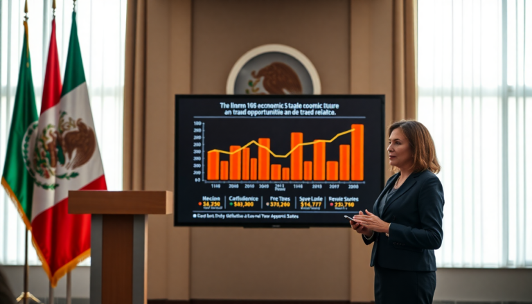 Claudia Sheinbaum habla sobre crecimiento económico y diversificación comercial