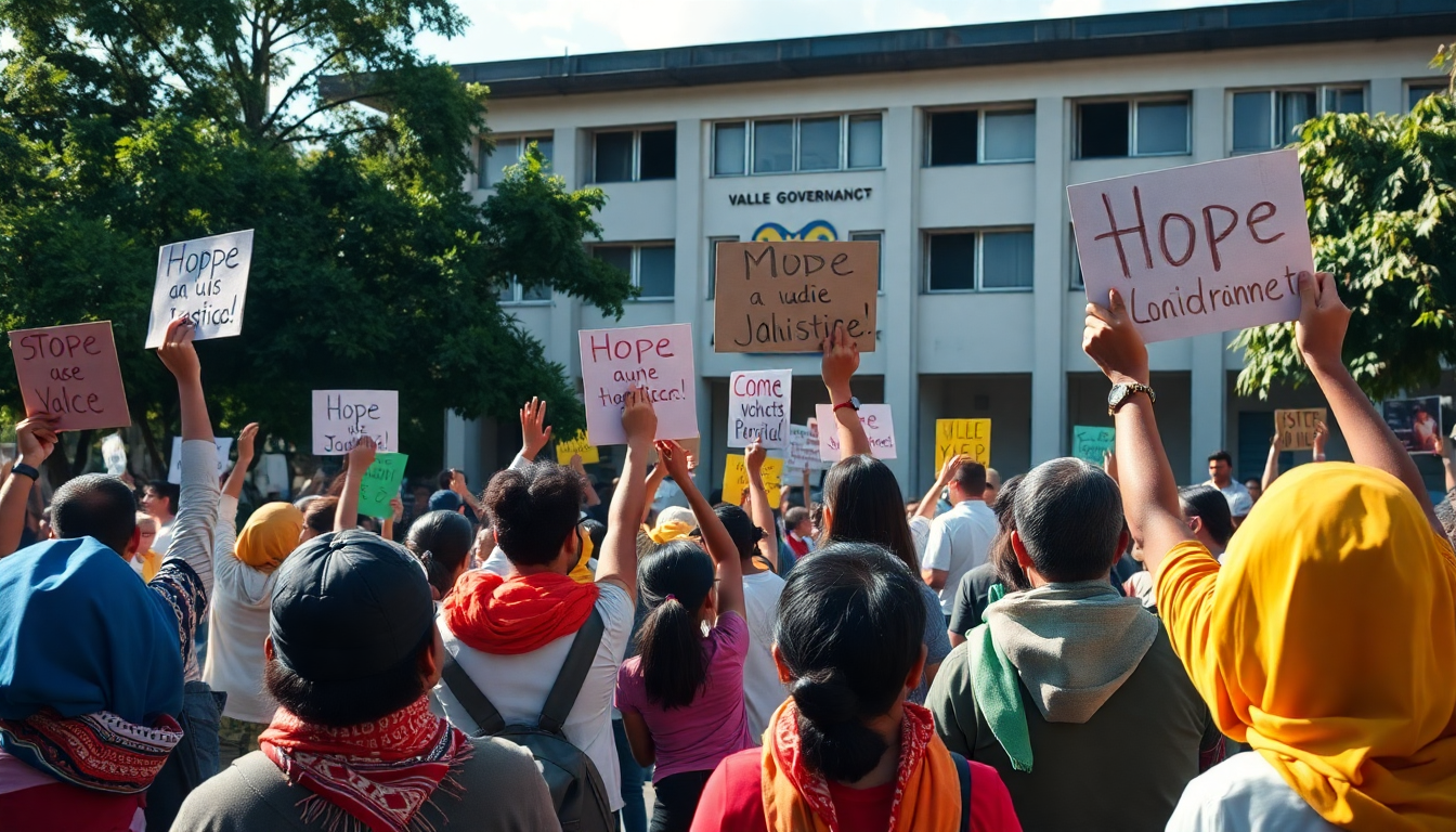 Manifestación por la liberación del niño secuestrado en Jamundí