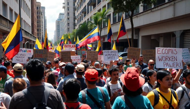 Manifestaciones del día del trabajo en Colombia
