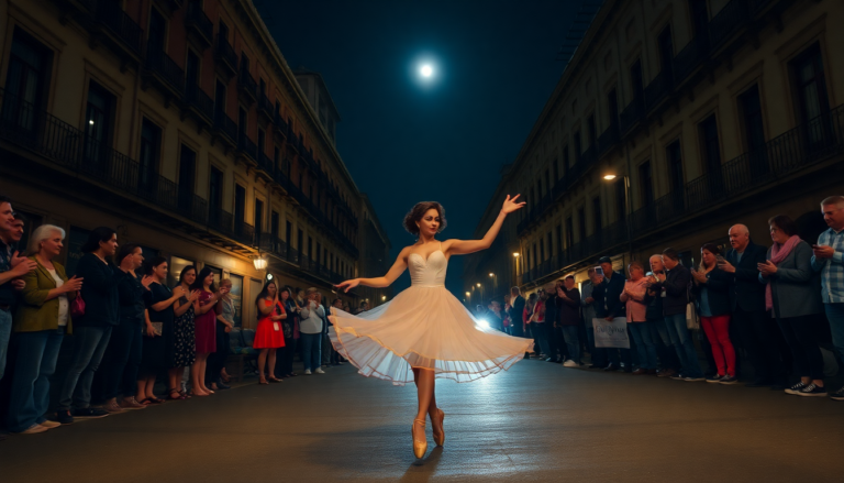 Un blackout sorprendente costringe Noelia Marzol a danzare in strada