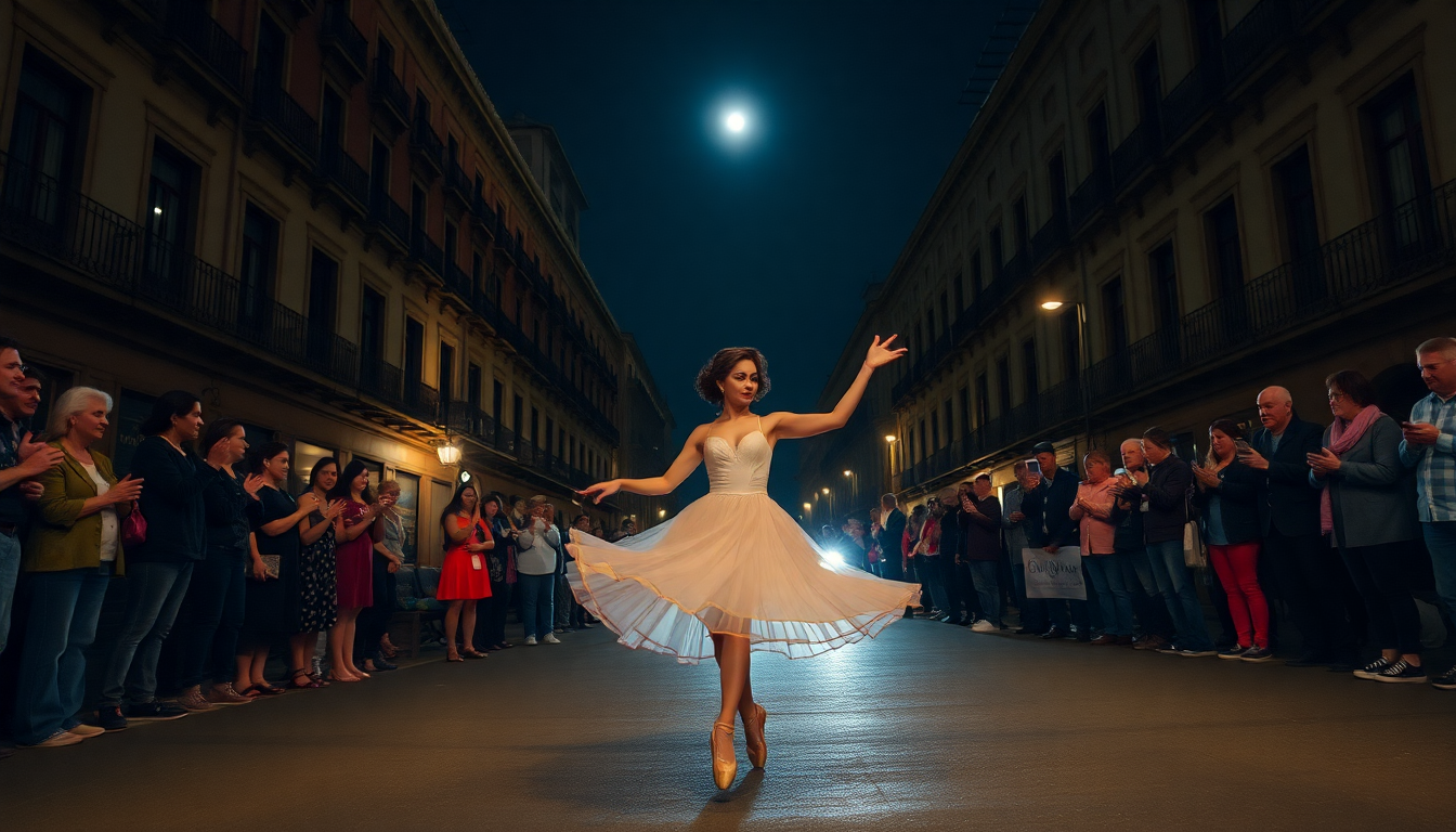 Un blackout sorprendente costringe Noelia Marzol a danzare in strada