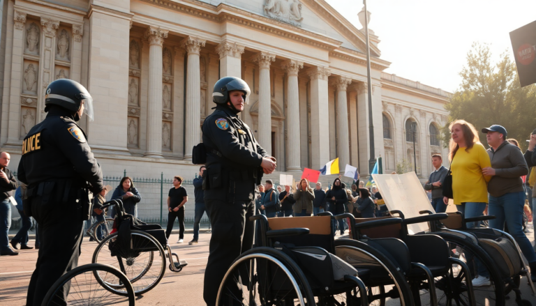 La gendarmería impide el acceso al Congreso a personas con discapacidad