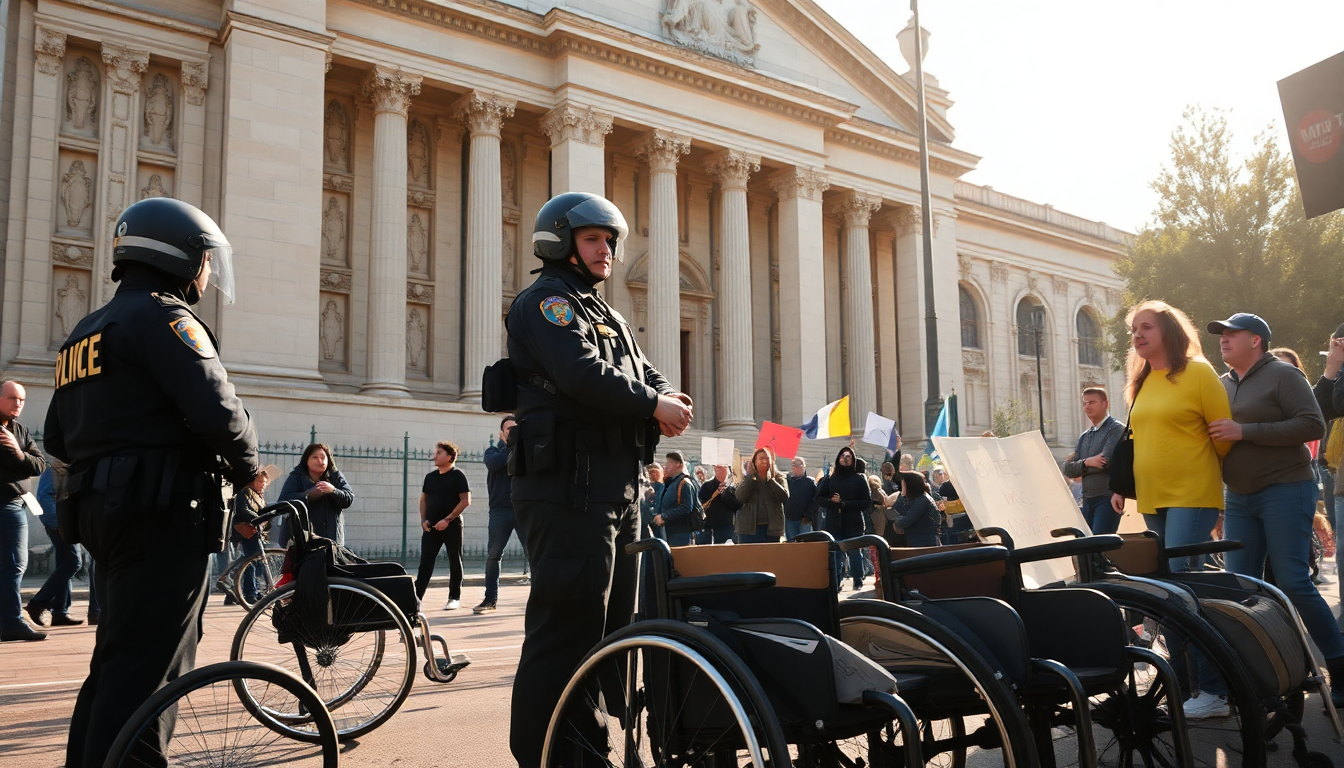 La gendarmería impide el acceso al Congreso a personas con discapacidad