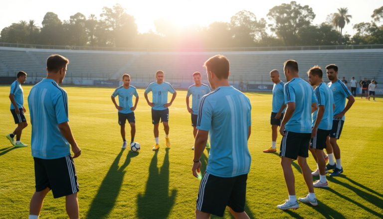 La selección argentina se prepara para el duelo contra Chile en las Eliminatorias