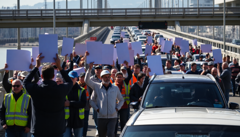 Tensión en el Puente La Noria por protestas de puesteros