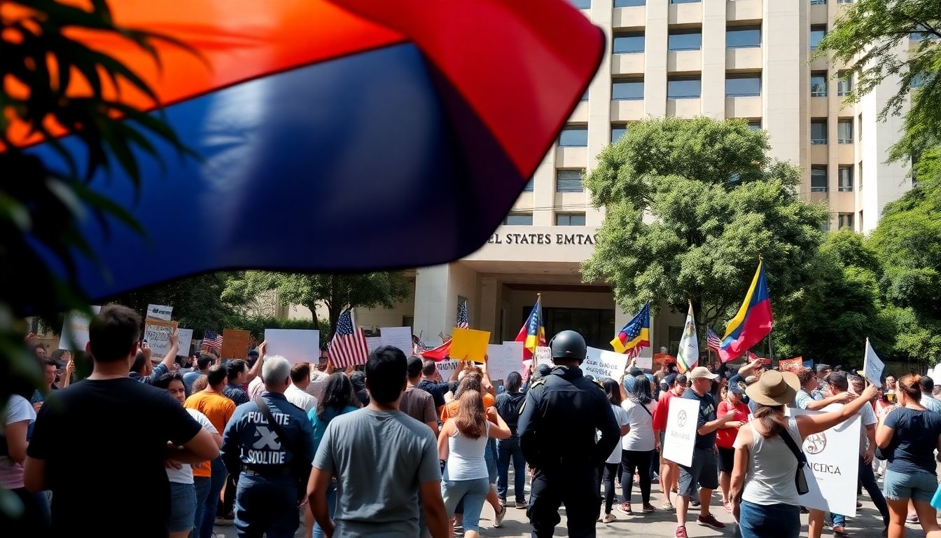 Compromiso de Colombia para proteger la embajada de EE. UU. en medio de protestas