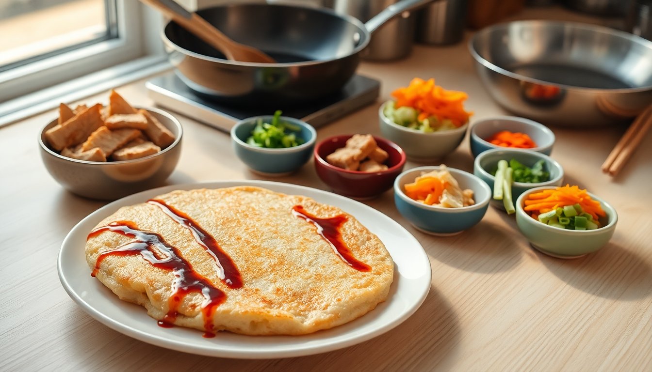 Easy okonomiyaki recipe with pork and veggies
