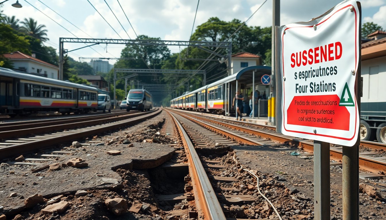 Interrupción del servicio en el Metro de Medellín por hundimiento de tierra