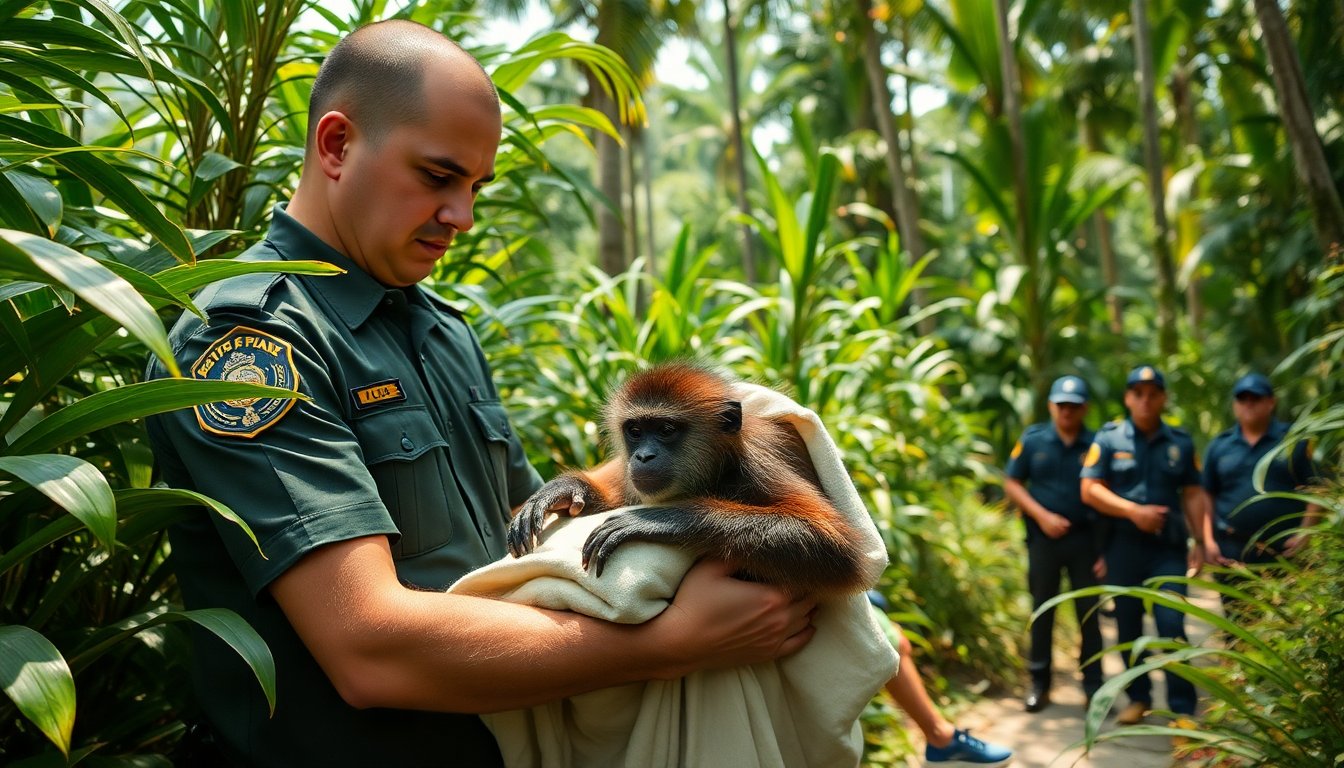 Operación de rescate de primates en el noreste de Cali revela problemas de tráfico de fauna silvestre