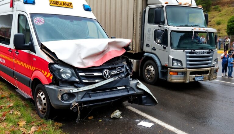 Impactante accidente en Antioquia: ambulancia choca con camión de carga