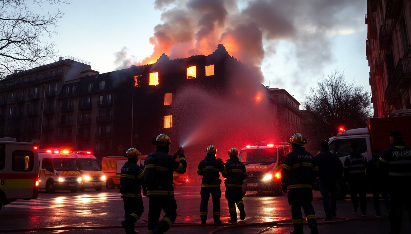 Incendio in un palazzo a Barcellona: evacuazione e danni ingenti