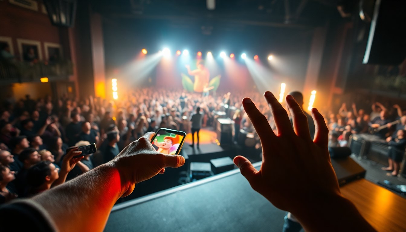 Julión Álvarez causa polémica al romper un teléfono en pleno espectáculo
