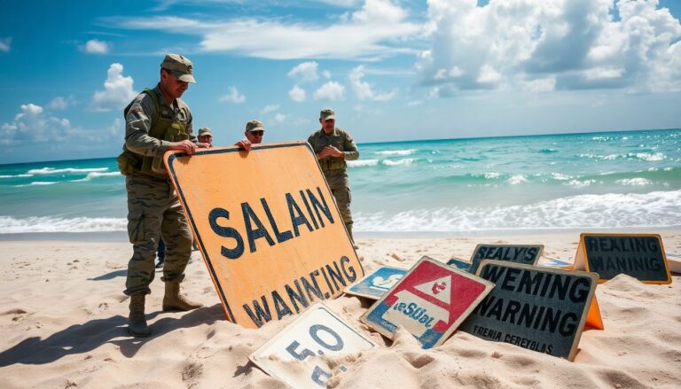 Retiro de letreros en playa Bagdad: un incidente fronterizo