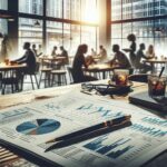 Jovenes analizando finanzas e inversiones para el futuro