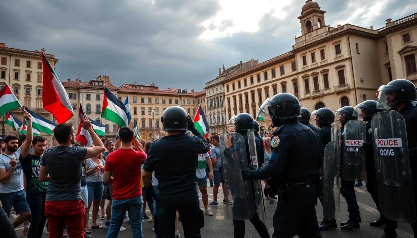 scontri a udine manifestanti e polizia in conflitto durante italia israele 1760470075