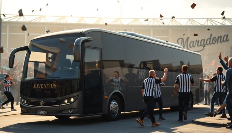 tensione e paura il pullman della juventus sotto attacco allo stadio maradona 1765211986