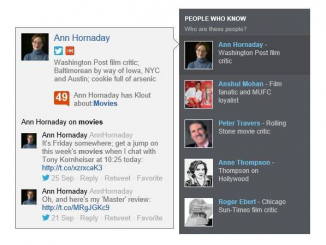 Bing affiche le score Klout dans une barre latérale