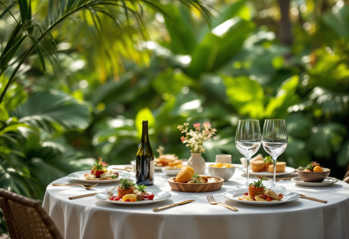 Chef al Cayman Cookout mentre prepara piatti gourmet