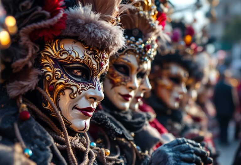 Abito di alta moda ispirato al Carnevale