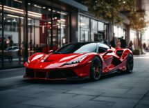 Ferrari F80 in un paesaggio urbano elegante