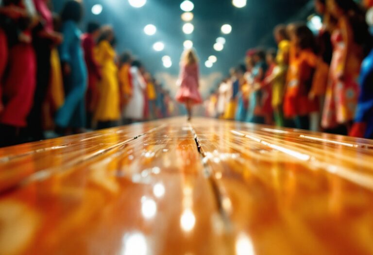 Abbigliamento elegante anni 70 con colori vivaci