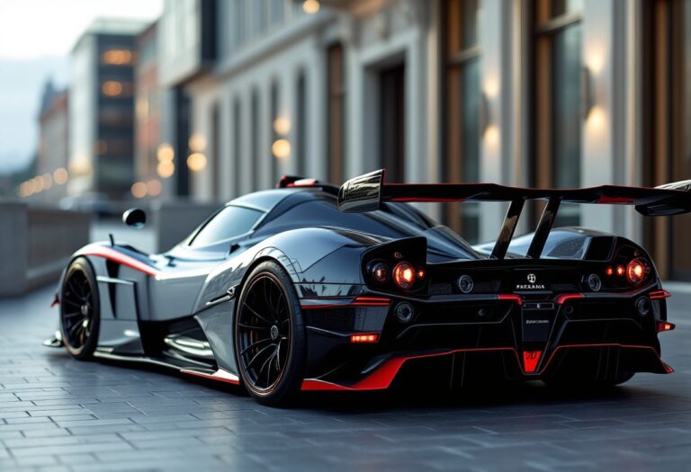 Pagani Zonda Tricolore in esposizione, auto sportiva esclusiva