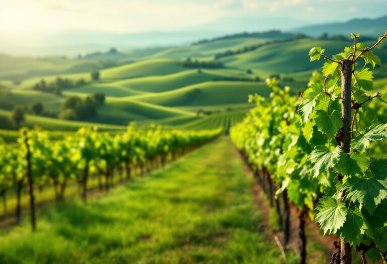 Panorama della Toscana con elementi di sostenibilità e innovazione