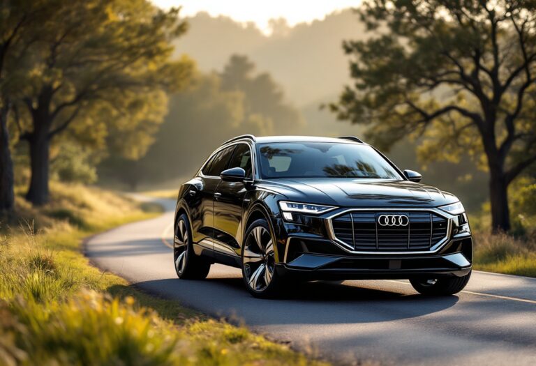Audi Q6 e-tron Sportback in movimento su strada