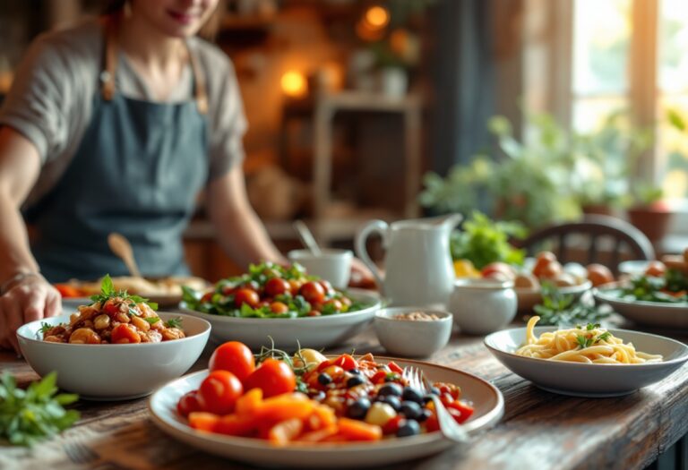 Immagine di un evento gastronomico in Italia con piatti tipici