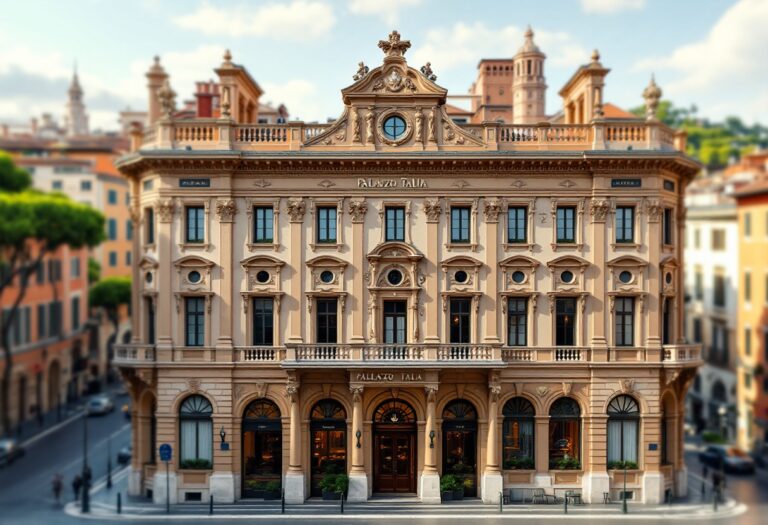 Vista del Palazzo Talìa, simbolo di lusso a Roma