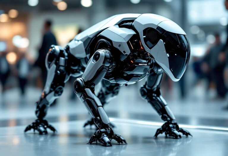 Immagine di un robot Corleo in azione con tecnologia a idrogeno