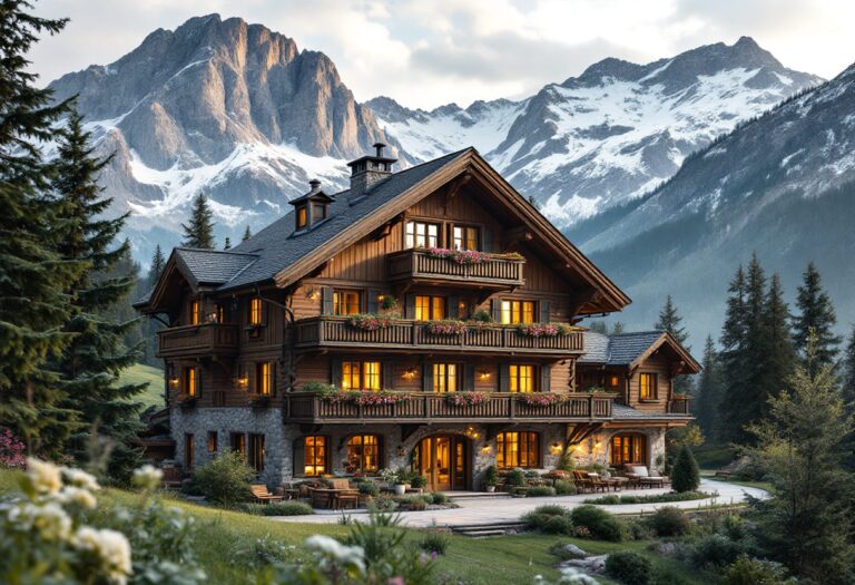 Interno accogliente di un albergo di montagna in Alto Adige