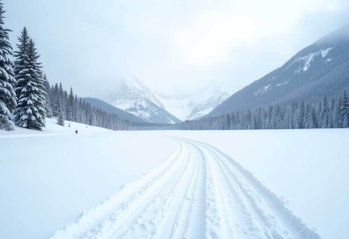Atleti italiani in azione nelle gare di sci di fondo e biathlon