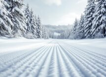 Atleti in azione durante una gara di biathlon