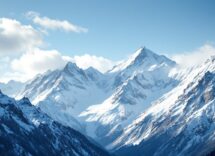 Scena di avventure invernali con neve e sport