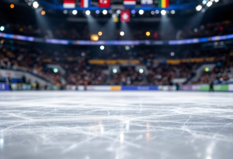 Pattinatore esegue un'acrobazia mozzafiato sul ghiaccio