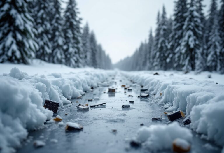Immagine della pista da bob di Cortina dopo il sabotaggio