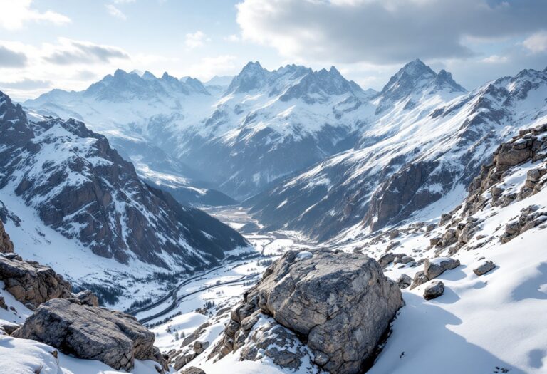 Panorama di Livigno con sportivi in azione nella natura