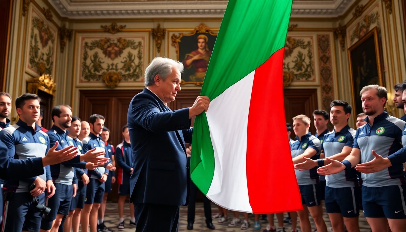 cerimonia di consegna del tricolore ai portabandiera di milano cortina 2026 un momento storico 1766441430