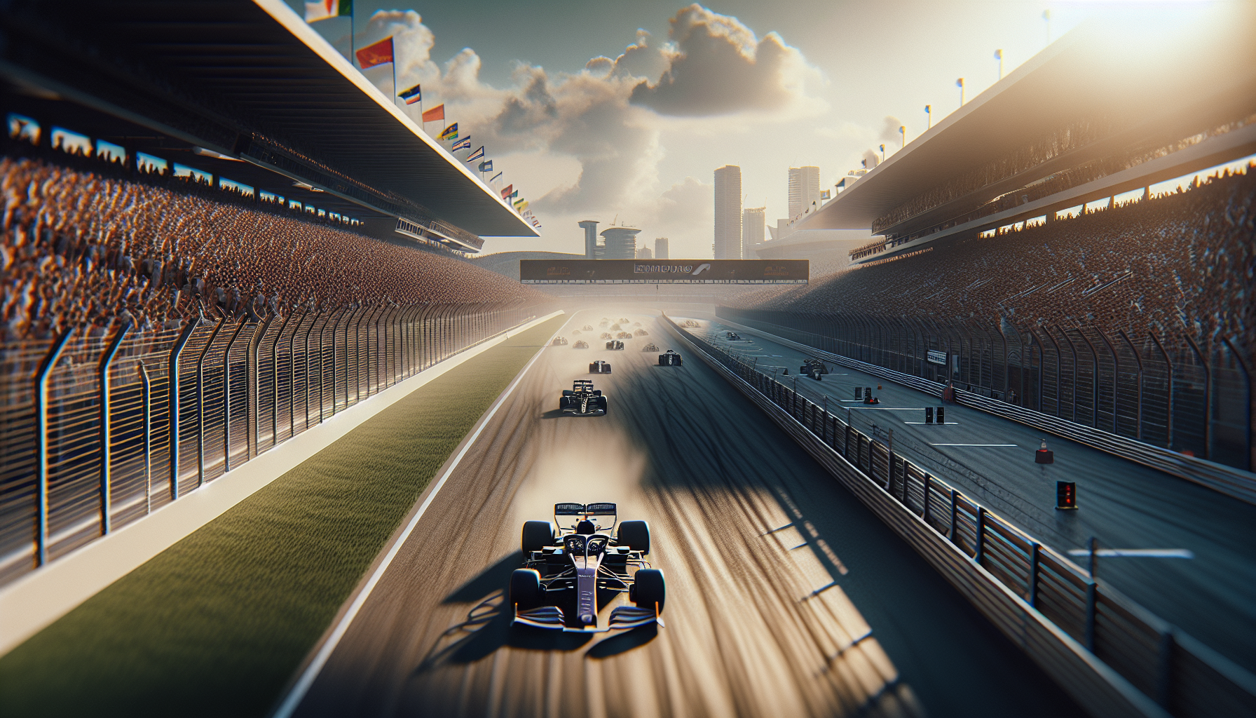 Brad Pitt in a thrilling scene from his F1 movie