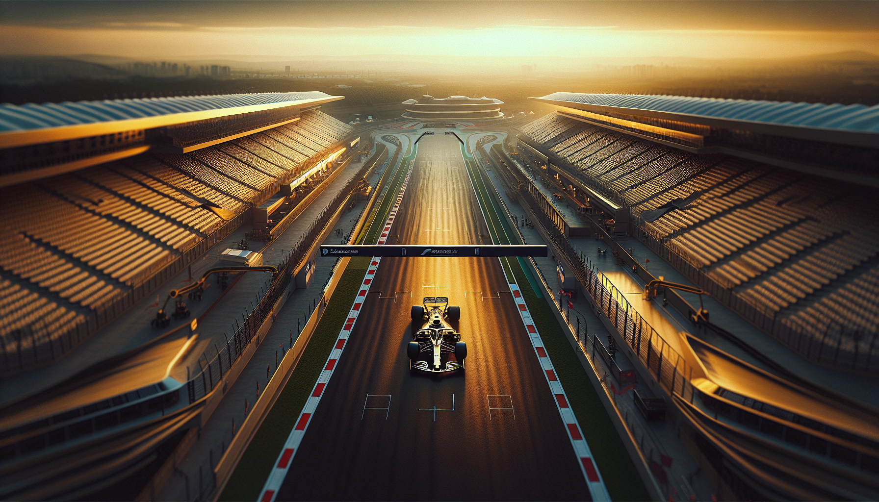 Formula 1 cars racing in a vibrant centenary event
