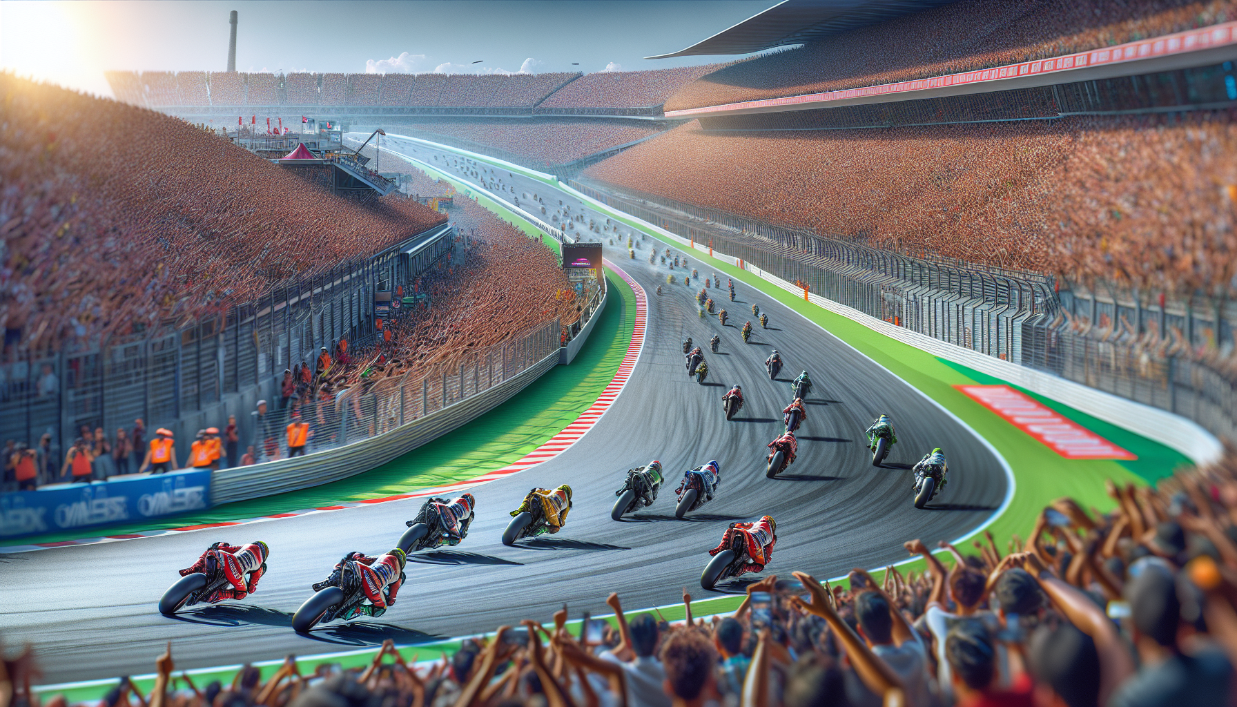 Harley-Davidson motorcycles racing at Daytona event