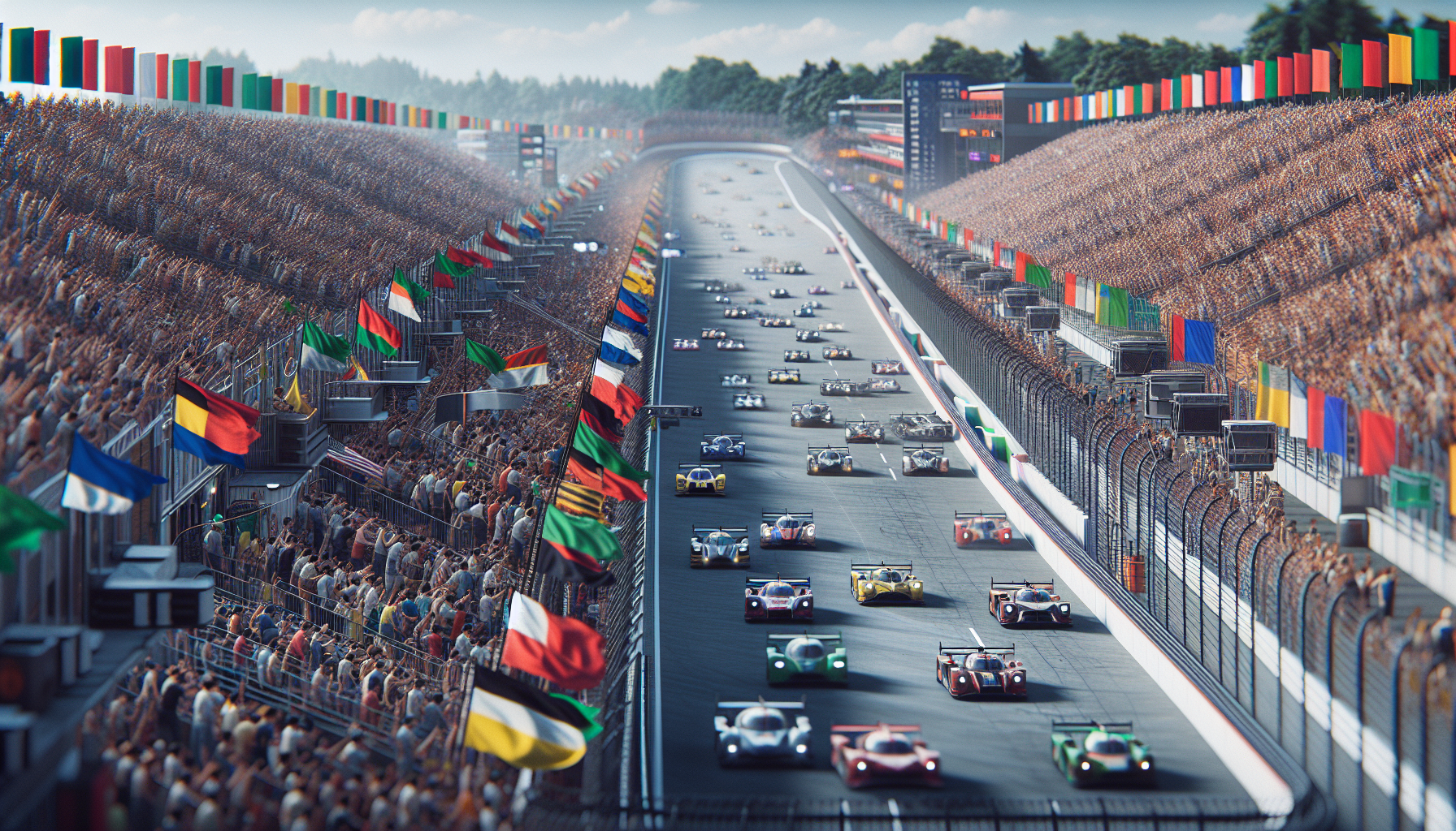 IndyCar and NASCAR cars racing on a sunny day