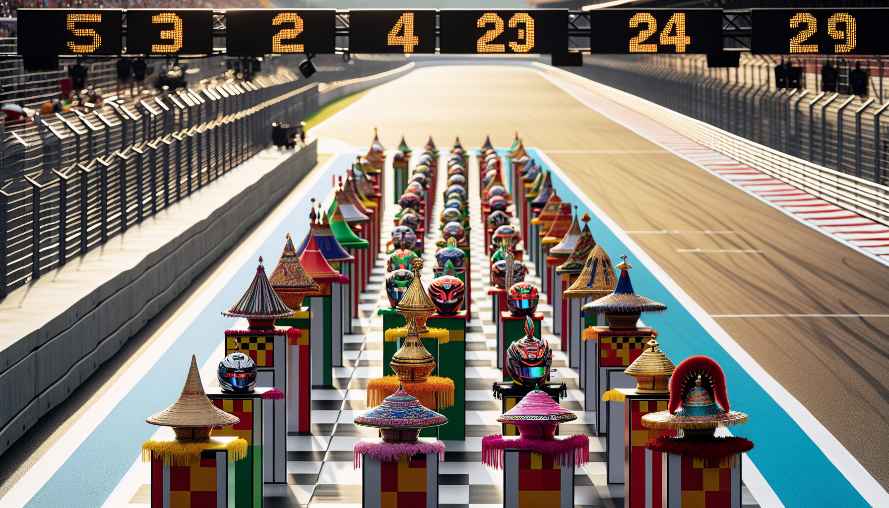 Pirelli podium caps showcasing vibrant colors for F1 2025